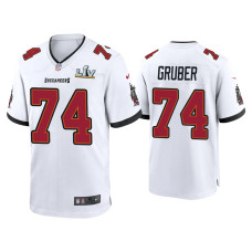 Men Tampa Bay Buccaneers #74 Paul Gruber Super Bowl LV White Game Jersey