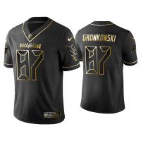 Men Tampa Bay Buccaneers #87 Golden Edition Vapor Limited Rob Gronkowski Black Jersey