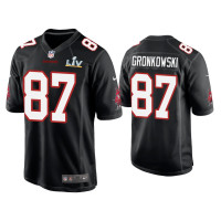 Men Tampa Bay Buccaneers #87 Rob Gronkowski Super Bowl LV Black Game Fashion Jersey