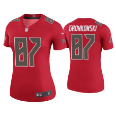 Women Tampa Bay Buccaneers #87 Color Rush Legend Rob Gronkowski Red Jersey