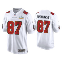 Men Tampa Bay Buccaneers #87 Rob Gronkowski Super Bowl LV White Game Fashion Jersey