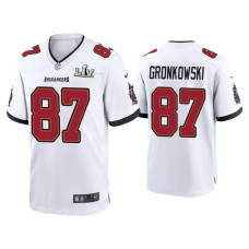 Men Tampa Bay Buccaneers #87 Rob Gronkowski Super Bowl LV White Game Jersey