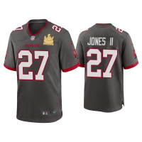 Men Tampa Bay Buccaneers #27 Ronald Jones II Super Bowl LV Champions Pewter Game Jersey