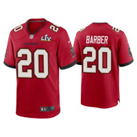 Men Tampa Bay Buccaneers #20 Ronde Barber Super Bowl LV Red Game Jersey