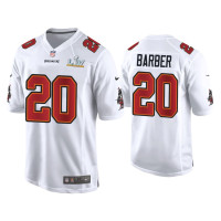 Men Tampa Bay Buccaneers #20 Ronde Barber Super Bowl LV White Game Fashion Jersey