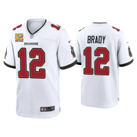 Men Tampa Bay Buccaneers #12 Tom Brady White Crucial Catch Captain Patch Jersey