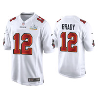 Men Tampa Bay Buccaneers #12 Tom Brady Super Bowl LV White Game Fashion Jersey