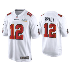 Men Tampa Bay Buccaneers #12 Tom Brady Super Bowl LV White Game Fashion Jersey