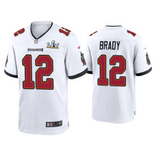 Men Tampa Bay Buccaneers #12 Tom Brady Super Bowl LV White Game Jersey