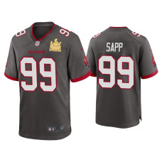 Men Tampa Bay Buccaneers #99 Warren Sapp Super Bowl LV Champions Pewter Game Jersey