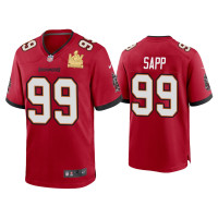 Men Tampa Bay Buccaneers #99 Warren Sapp Super Bowl LV Champions Red Game Jersey