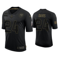 Men Tampa Bay Buccaneers #24 Carlton Davis Black 2020 Salute to Service Limited Jersey