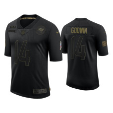 Men Tampa Bay Buccaneers #14 Chris Godwin Black 2020 Salute to Service Limited Jersey