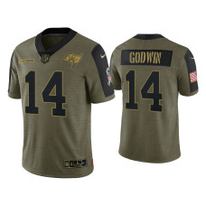 Men Tampa Bay Buccaneers #14 Chris Godwin Olive 2021 Salute To Service Limited Jersey