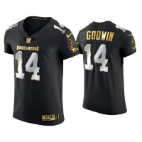 Men Tampa Bay Buccaneers #14 Chris Godwin Black Golden Edition Elite Jersey