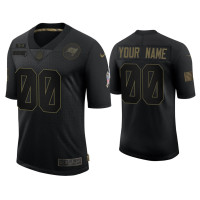 Men Tampa Bay Buccaneers #0 Custom Black 2020 Salute to Service Limited Jersey