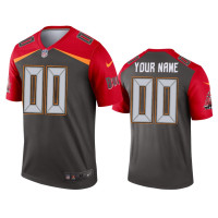 Men Tampa Bay Buccaneers #0 Custom Pewter Inverted Legend Jersey