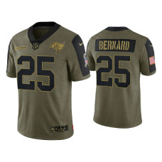 Men Tampa Bay Buccaneers #25 Giovani Bernard Olive 2021 Salute To Service Limited Jersey