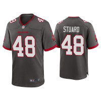 Men Tampa Bay Buccaneers #48 Grant Stuard Pewter Alternate Game Jersey