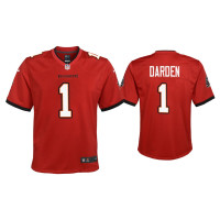 Youth Tampa Bay Buccaneers #1 Jaelon Darden Red Game Jersey