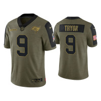 Men Tampa Bay Buccaneers #9 Joe Tryon Olive 2021 Salute To Service Limited Jersey