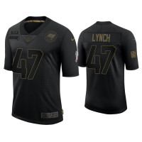 Men Tampa Bay Buccaneers #47 John Lynch Black 2020 Salute to Service Limited Jersey