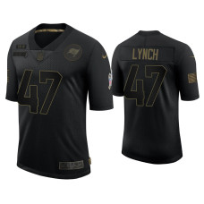 Men Tampa Bay Buccaneers #47 John Lynch Black 2020 Salute to Service Limited Jersey