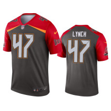 Men Tampa Bay Buccaneers #47 John Lynch Pewter Inverted Legend Jersey