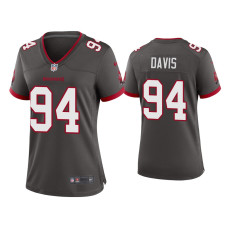 Women Tampa Bay Buccaneers #94 Khalil Davis Pewter Alternate Game Jersey