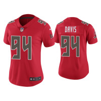 Women Tampa Bay Buccaneers #94 Color Rush Limited Khalil Davis Red Jersey