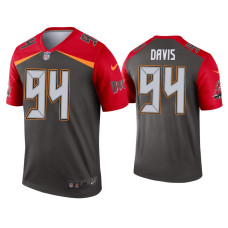 Men Tampa Bay Buccaneers #94 Khalil Davis Pewter Inverted Legend Jersey