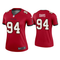 Women Tampa Bay Buccaneers #94 Khalil Davis Red Legend Jersey