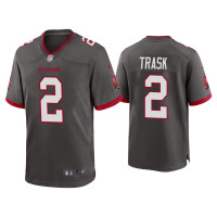 Men Tampa Bay Buccaneers #2 Kyle Trask Pewter Alternate Game Jersey