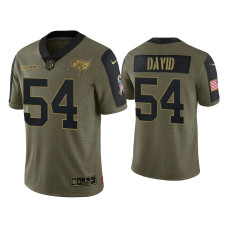 Men Tampa Bay Buccaneers #54 Lavonte David Olive 2021 Salute To Service Limited Jersey