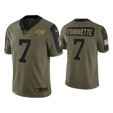 Men Tampa Bay Buccaneers #7 Leonard Fournette Olive 2021 Salute To Service Limited Jersey