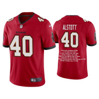 Men Tampa Bay Buccaneers #40 Mike Alstott Red Career Highlight Limited Edition Jersey