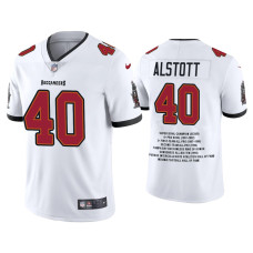 Men Tampa Bay Buccaneers #40 Mike Alstott White Career Highlight Limited Edition Jersey