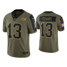 Men Tampa Bay Buccaneers #13 Mike Evans Olive 2021 Salute To Service Limited Jersey