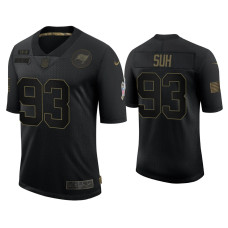 Men Tampa Bay Buccaneers #93 Ndamukong Suh Black 2020 Salute to Service Limited Jersey