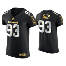 Men Tampa Bay Buccaneers #93 Ndamukong Suh Black Golden Edition Elite Jersey