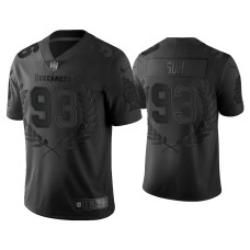 Men Tampa Bay Buccaneers #93 Ndamukong Suh Black Vapor Limited Platinum Jersey