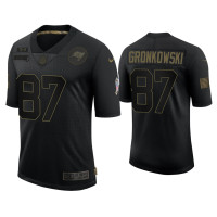 Men Tampa Bay Buccaneers #87 Rob Gronkowski Black 2020 Salute to Service Limited Jersey