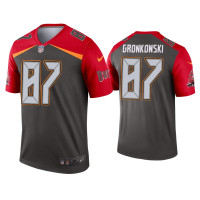 Men Tampa Bay Buccaneers #87 Rob Gronkowski Pewter Inverted Legend Jersey