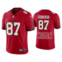 Men Tampa Bay Buccaneers #87 Rob Gronkowski Red Career Highlight Limited Edition Jersey