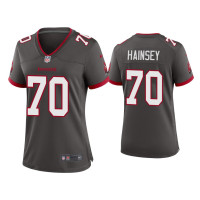 Women Tampa Bay Buccaneers #70 Robert Hainsey Pewter Alternate Game Jersey