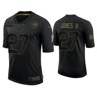 Men Tampa Bay Buccaneers #27 Ronald Jones II Black 2020 Salute to Service Limited Jersey