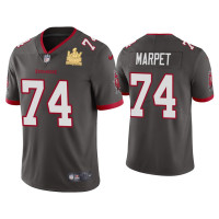 Men Tampa Bay Buccaneers #74 Ali Marpet Super Bowl LV Champions Pewter Vapor Limited Jersey