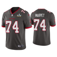 Men Tampa Bay Buccaneers #74 Ali Marpet Super Bowl LV Pewter Vapor Limited Jersey