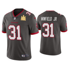 Men Tampa Bay Buccaneers #31 Antoine Winfield Jr. Super Bowl LV Champions Pewter Vapor Limited Jersey