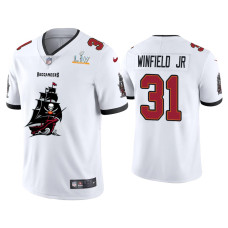 Men Tampa Bay Buccaneers #31 Antoine Winfield Jr. Super Bowl LV Champions White Team Logo Jersey